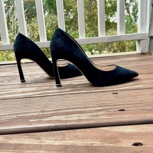 Black House White Market Velvet Black Suede Pumps